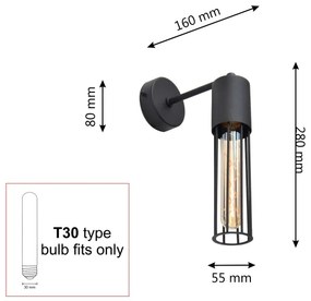 Nástenná lampa MELODY 1xE27/15W/230V čierna