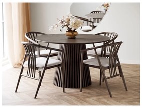 Tmavohnedá jedálenská stolička s podrúčkami z dubového dreva Agustin – House Nordic