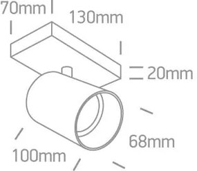 Moderné svietidlo ONE LIGHT stropné svietidlo 65105N/MG