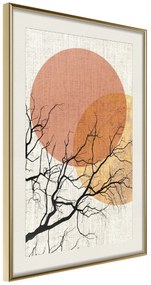 Artgeist Plagát - Double Moon [Poster] Veľkosť: 20x30, Verzia: Zlatý rám