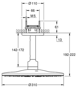 GROHE Rainshower SmartActive 310 - Set hlavovej sprchy s 2 režimami prúdu, kartáčovaný Hard Graphite 26477AL0