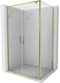 Mexen Exo, výklopný sprchový kút 70 x 90 cm, číre sklo, zlatá, 8182-070-090-50-00