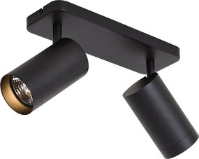 Moderné stropné svietidlo čierne 2-svetlové GU10 70mm - Jeana Luxe