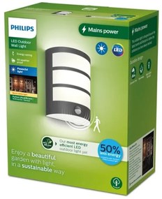 Philips - LED Vonkajšie nástenné svietidlo so senzorom PYTHON LED/3,8W/230V IP44