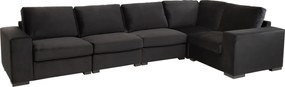 Čierna 2-miestna zamatová pohovka Nalmi black - 212*98*86cm