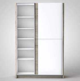 Šatníková skriňa Heimo, 125 cm, dub san remo/biela