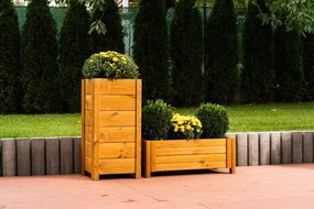 Drevený záhradný truhlík - svetlý, 79 x 39 x 30 cm