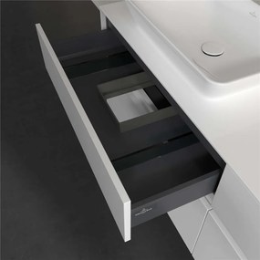 VILLEROY &amp; BOCH Collaro závesná skrinka pod umývadlo na dosku (umývadlo vľavo), 4 zásuvky, 1600 x 500 x 548 mm, Glossy White, C12100DH