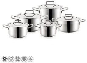 ANETT nerezová sada hrncov, 10 ks