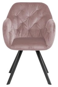 Svetloružové čalúnené jedálenské kreslo s podrúčkami Lola – Actona
