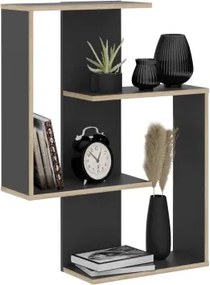 Nástenný regál s policami Kreta, antracit/dub sonoma%