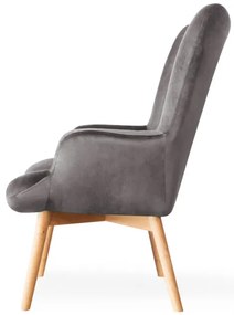 Kreslo MOSS zamatové sivé SS22 925805