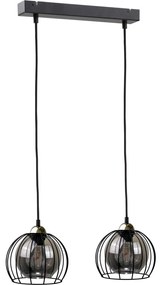 Luster na lanku SOLO BLACK 2xE27/60W/230V čierna/zlatá