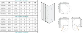 Mexen ROMA sprchovací kút 70x120cm, 6mm sklo, chrómový profil-šedé sklo, 854-070-120-01-40