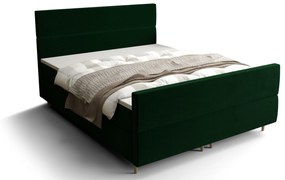 Manželská posteľ Boxspring 140 cm Flu plus (tmavozelená) (s matracom a úložným priestorom). Vlastná spoľahlivá doprava až k Vám domov. 1046565