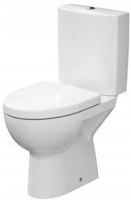Cersanit Parva, kombi wc s horizontálnym odtokom, bočný prívod vody, splachovanie 3/6L + antibakteriálne sedátko z duroplastu, biela, K27-001
