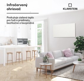 Klarstein Wonderwall Air Infinite, infračervený ohrievač, 120 x 60 cm, 720 W, na stenu, diaľkový ovládač, biely