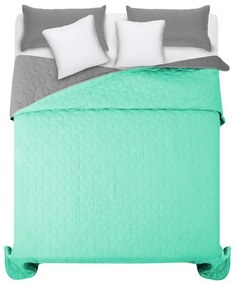 Sivo zelený prehoz na manželskú posteľ 200 x 220 cm
