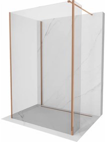 Mexen Kioto, sprchový kút typ Walk-in Walk-in 140 x 70 x 30 cm, 8mm číre sklo, profil ružové zlato, 800-140-070-221-60-00-030