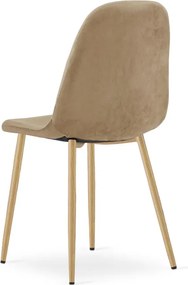 Set štyroch jedálenských stoličiek PADVA zamatové hnedé / hnedé nohy (4 ks)