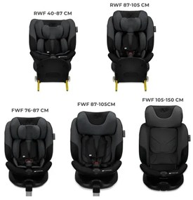 KINDERKRAFT SELECT - Autosedačka I-FIX (40-150 cm) Grafitová čierna