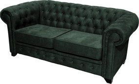 XXXLutz SEDAČKA CHESTERFIELD, drevo, textil, kompozitné drevo, tmavozelená MID.YOU - Sedačky - 000694009801