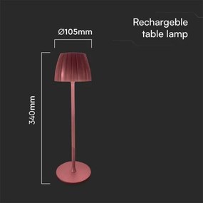 LED Stmievateľná dobíjacia stolná lampa LED/2,7W/5V 3000-6000K 1800 mAh hnedá