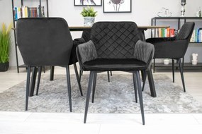 AKCIA Čierna zamatová stolička NOLA II. trieda