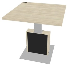 Výškovo nastaviteľný rokovací stôl Verno+ S 120 x 120 cm, agát / čierna