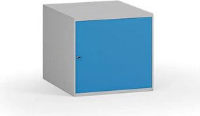 Závesná dielenská skrinka na náradie k pracovným stolom, zámok, 470 x 592 x 510 mm, modrá