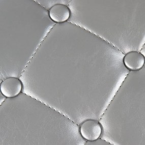 Klubové kreslo s taburetom Chesterfield, strieborné