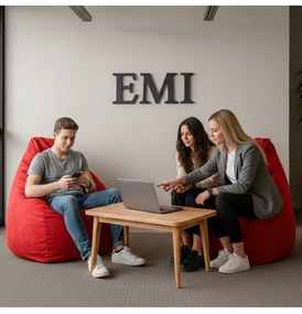 Sedací vak hruška semišová červená EMI