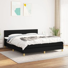 Posteľný rám boxspring s matracom čierny 160x200 cm látka 3140707