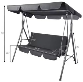 Lean Záhradná hojdačka sivá – 250kg, 2 vankúše
