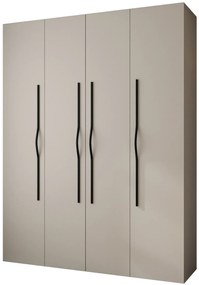 Šatníková skriňa 180 cm Carmela 50-2 (kašmír + čierna). Akcia -20%. Vlastná spoľahlivá doprava až k Vám domov. 1126755
