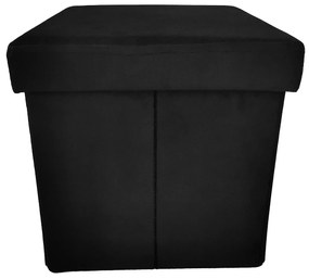 Skládací taburet s úložným prostorem PERFECT 30x30 cm černý