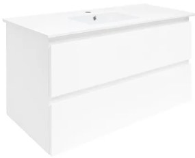 Kúpeľňová skrinka s umývadlom SAT B-Way 99x50x45 cm biely lesk BWAY2100WU4BI, 1 ks