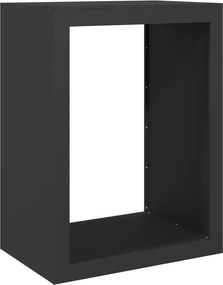 vidaXL Regál na krbové drevo, čierny 60x40x80 cm, oceľ