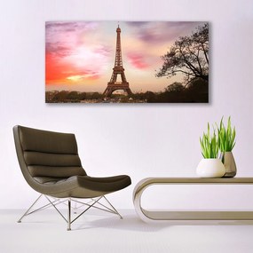 Obraz na akrylátovom skle Eiffelova veža architektúra 120x60 cm
