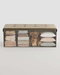 Taburet s úložným priestorom OTTOMAN 110x38 cm, svetlohnedý