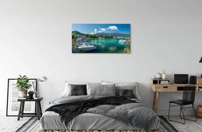 Obraz na plátne Grécko Marina mora hory 125x50 cm