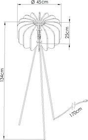 Stojacia lampa Mula, 1x béžové plstené tienidlo, b, (fi 45cm)