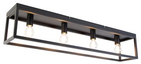 Inteligentné stropné svietidlo čierne 99,5 cm vrátane 4 Wifi A60 - Cage