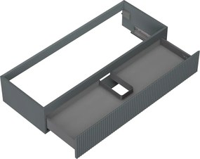 Mexen Rivel, kúpeľňová skrinka 120 cm, 1 zásuvka, drážkovaná, grafitová matná, 91A20-12023-1-BF66