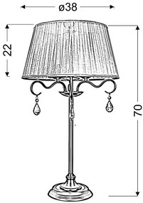 Candellux FIESTA Stolná lampa 3X40W E14 Patina 41-15273