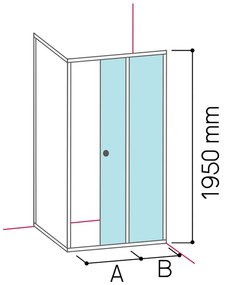 Glass 1989 Isy - Sprchový kút posuvné dvere do niky alebo v kombinácii s bočnou stenou, veľkosť 90 cm, profily chrómové, číre sklo,…