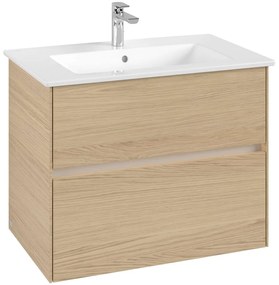 VILLEROY &amp; BOCH Collaro závesná skrinka pod umývadlo, 2 zásuvky, s LED osvetlením, 761 x 480 x 610 mm, Nordic Oak, C144B0VJ