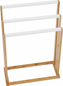 Kondela Stojan na uteráky, bambus/biela, KOMO NEW