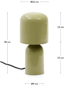 Zelená stolová lampa s kovovým tienidlom (výška 28 cm) Monze – Kave Home