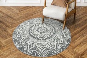 Koberec Lima G757A mandala, krémový / sivý kruh